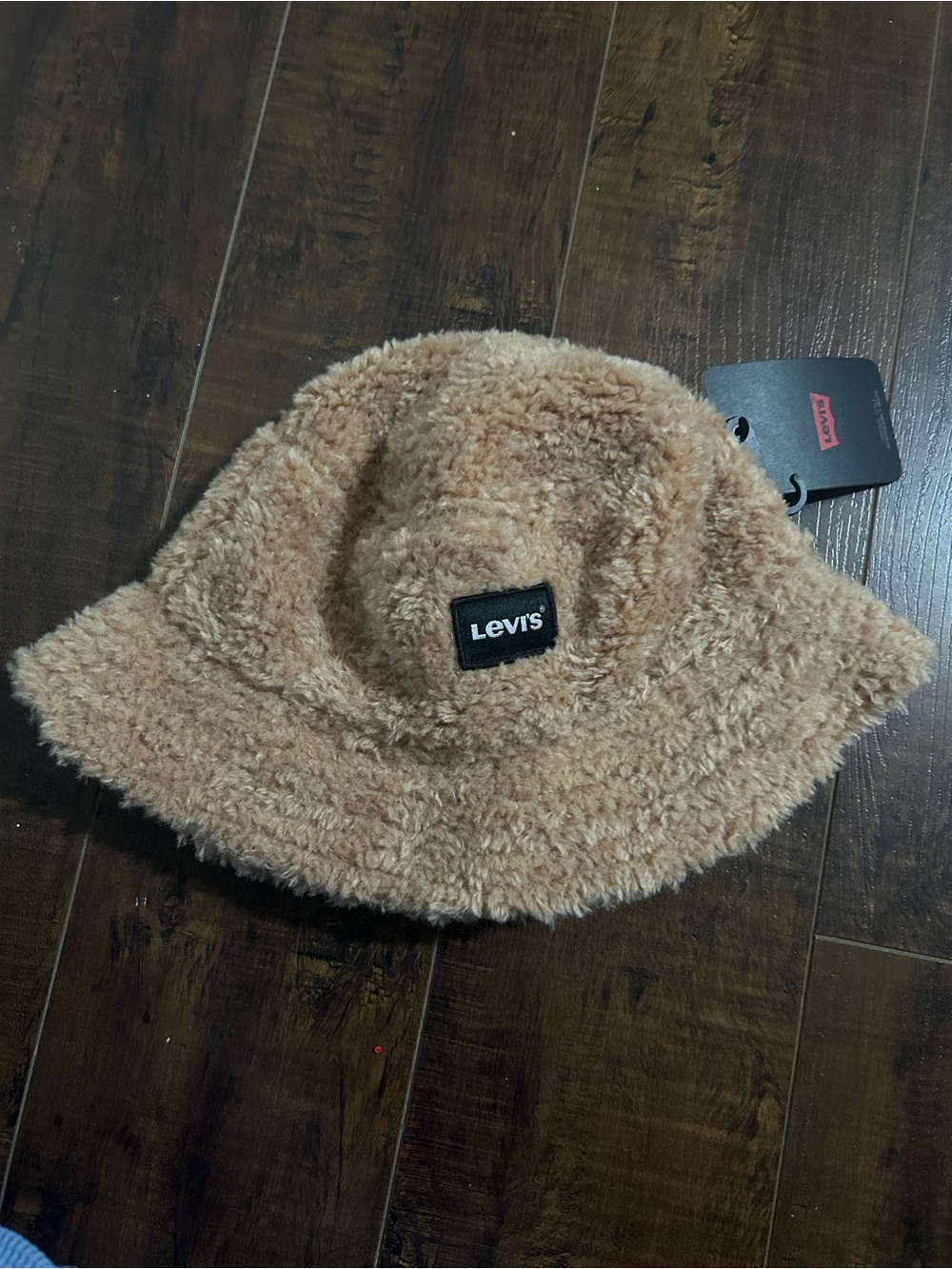 Levi's Plush Sherpa Bucket Hat in Taupe Brown